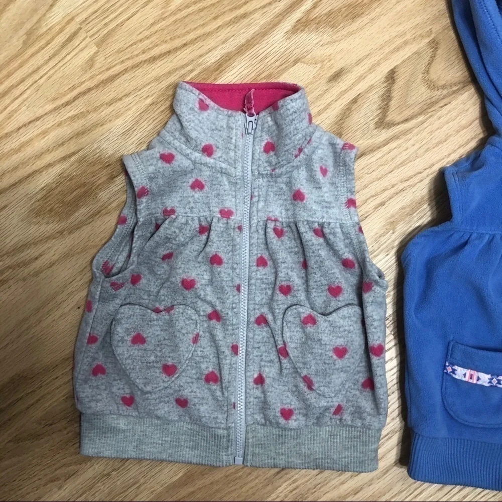 Carter’s Fleece Vests Bundle Blue Aztec Gray 12m